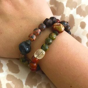 Stoned & Charming Handmade Beaded Wrap Bracelet with Real Precious Stones